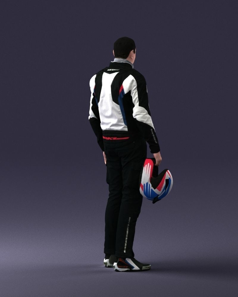Male motorcyclist with a helmet 0091 3D model_15