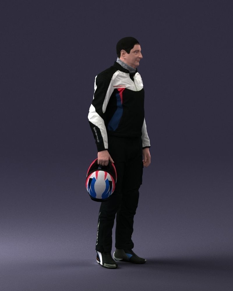 Male motorcyclist with a helmet 0091 3D model_9