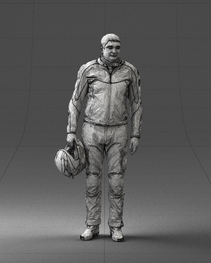 Male motorcyclist with a helmet 0091 3D model_5