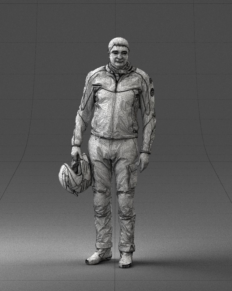 Male motorcyclist with a helmet 0091 3D model_35