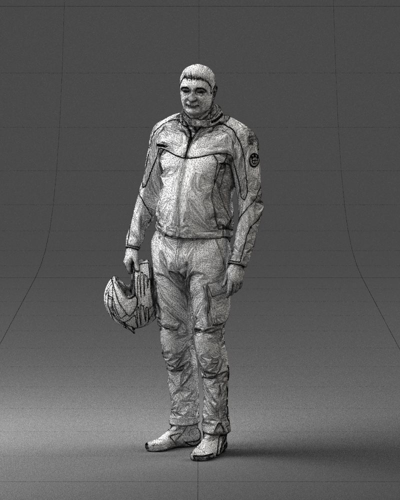 Male motorcyclist with a helmet 0091 3D model_32