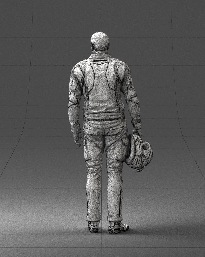 Male motorcyclist with a helmet 0091 3D model_20