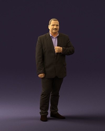Man in dark gray suit 0568 3D print model