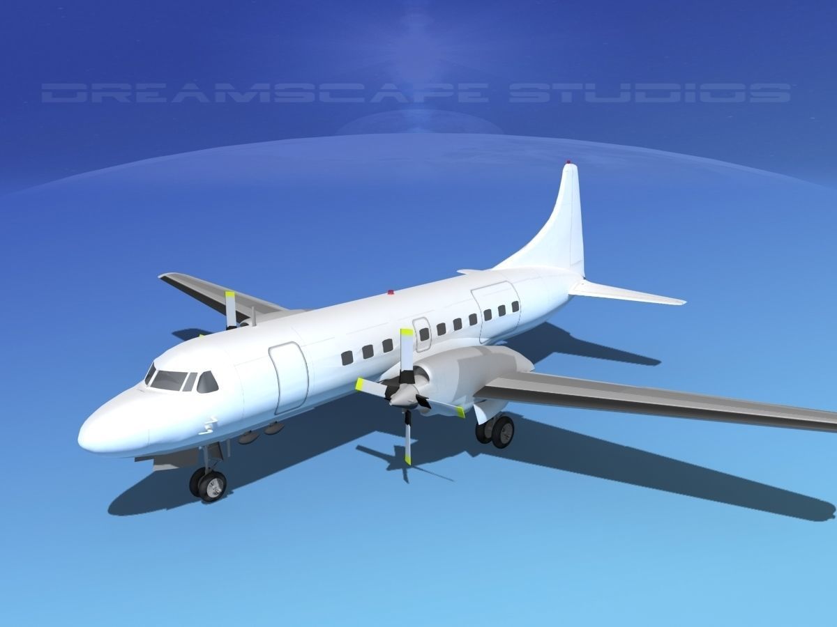Convair CV-580 Unmarked cargo 3D model_10