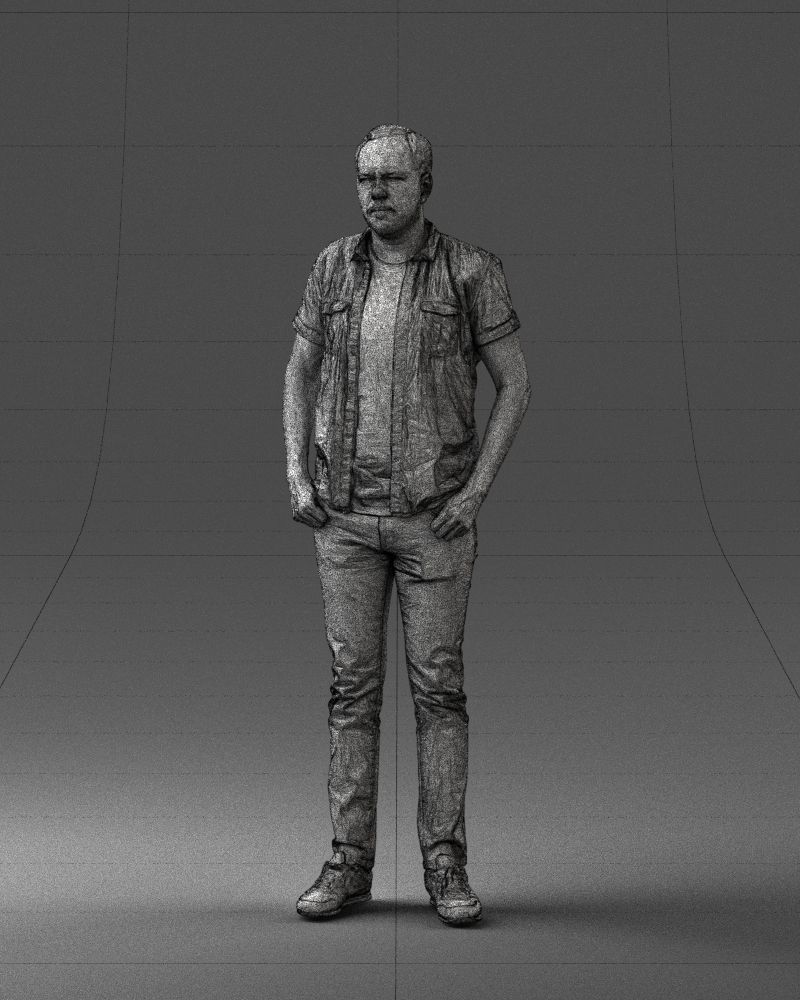 000323 Casual Male Standing Pose 1202 3D model_36