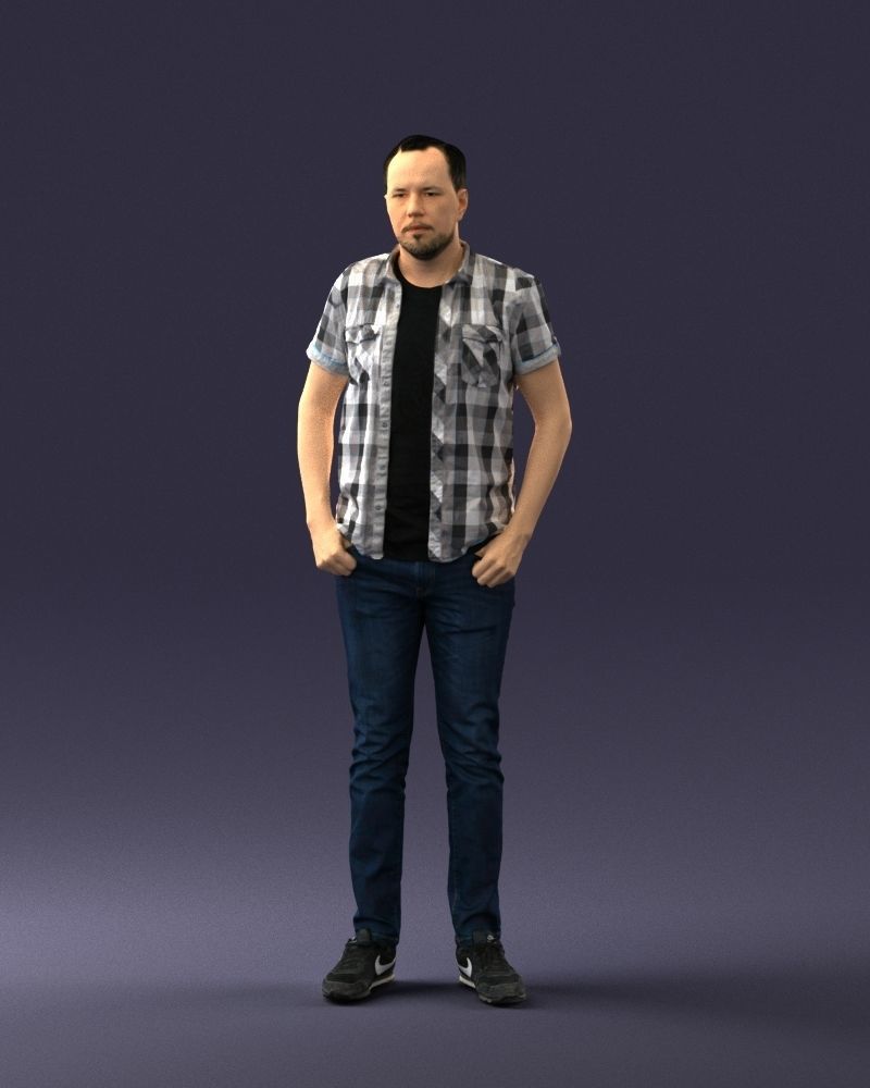 000323 Casual Male Standing Pose 1202 3D model_37