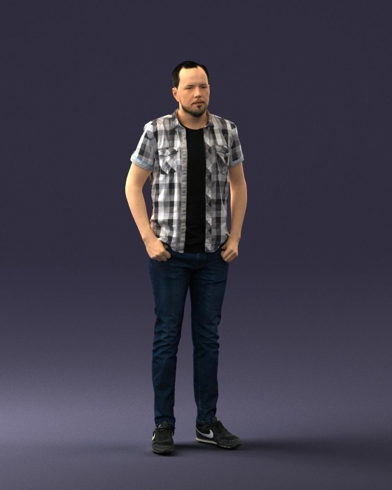 000323 Casual Male Standing Pose 1202 3D model_7