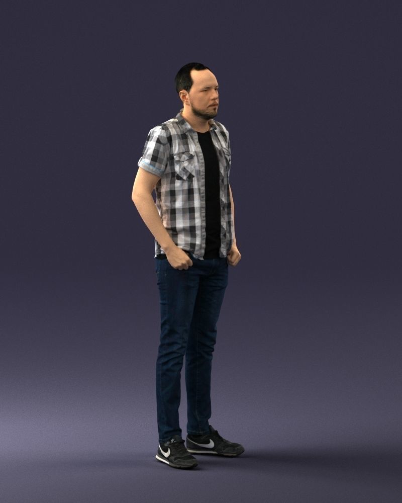 000323 Casual Male Standing Pose 1202 3D model_10
