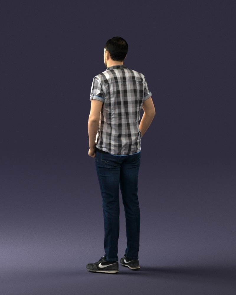 000323 Casual Male Standing Pose 1202 3D model_22