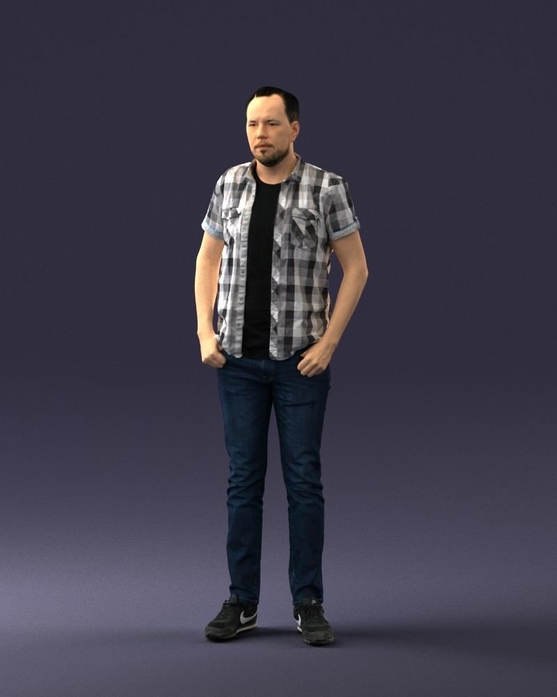 000323 Casual Male Standing Pose 1202 3D model_34