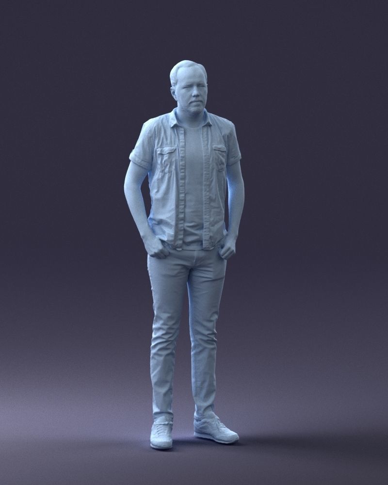 000323 Casual Male Standing Pose 1202 3D model_8