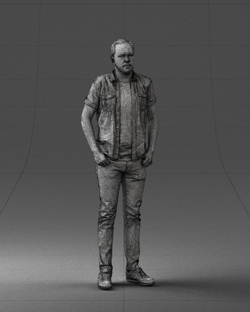 000323 Casual Male Standing Pose 1202 3D model_9