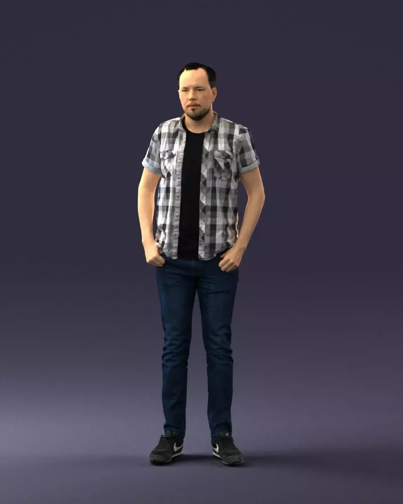 000323 Casual Male Standing Pose 1202 3D model_0