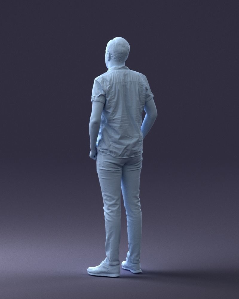 000323 Casual Male Standing Pose 1202 3D model_23