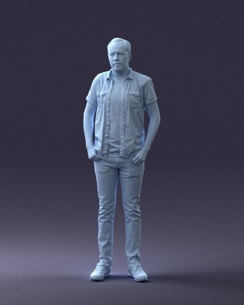 000323 Casual Male Standing Pose 1202 3D model_38