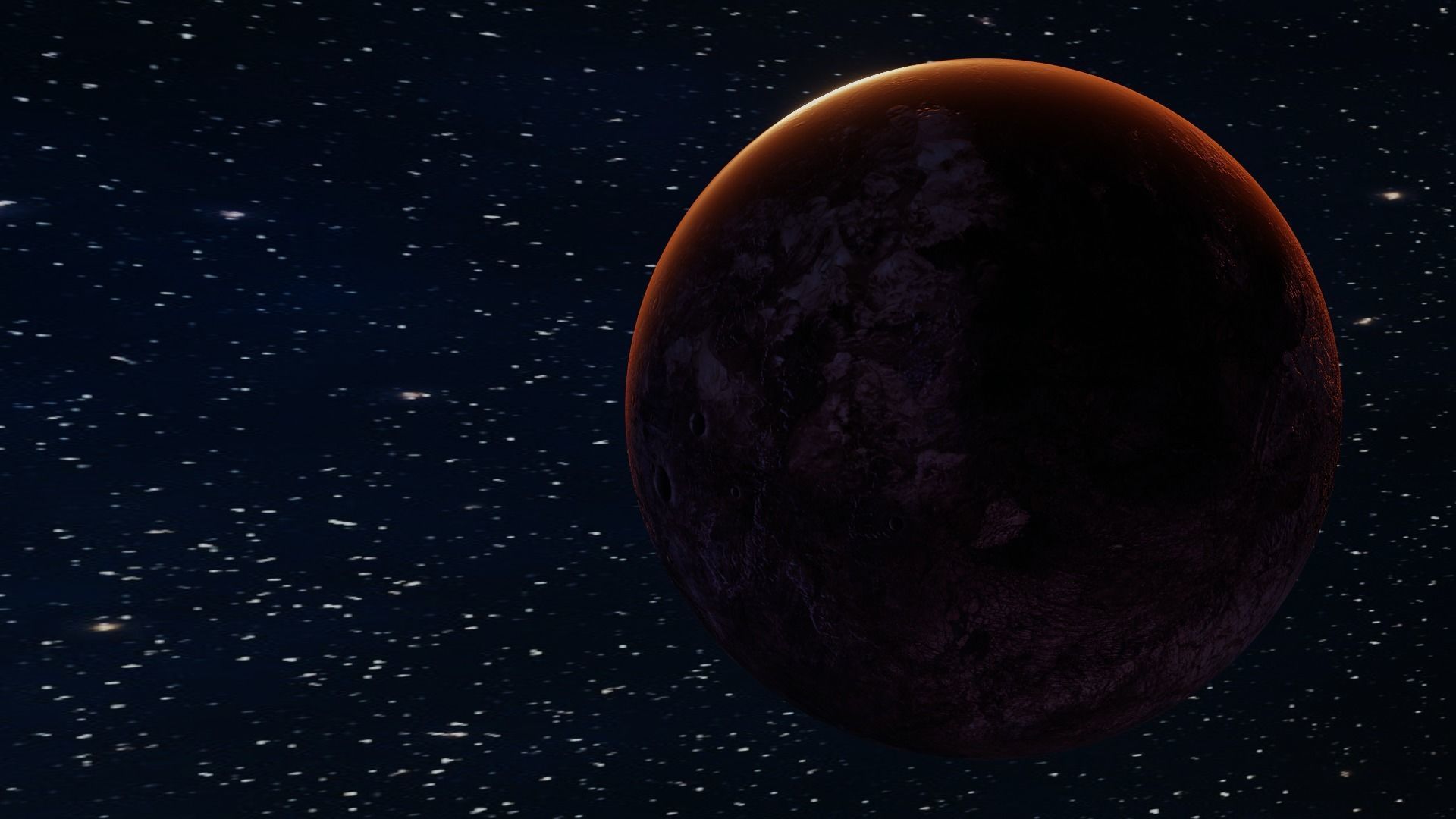 Red Planet with solarsystem stars and milky way 3D model_10