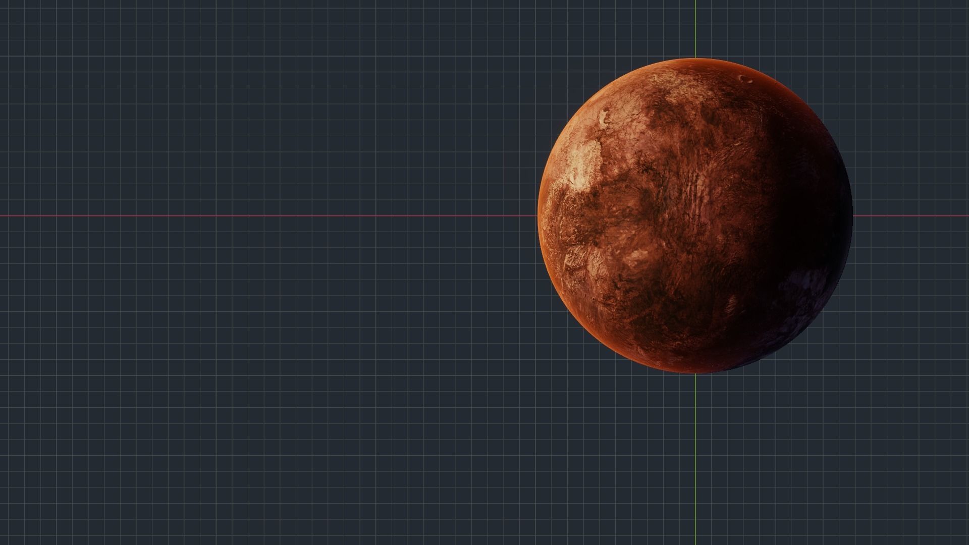 Red Planet with solarsystem stars and milky way 3D model_7