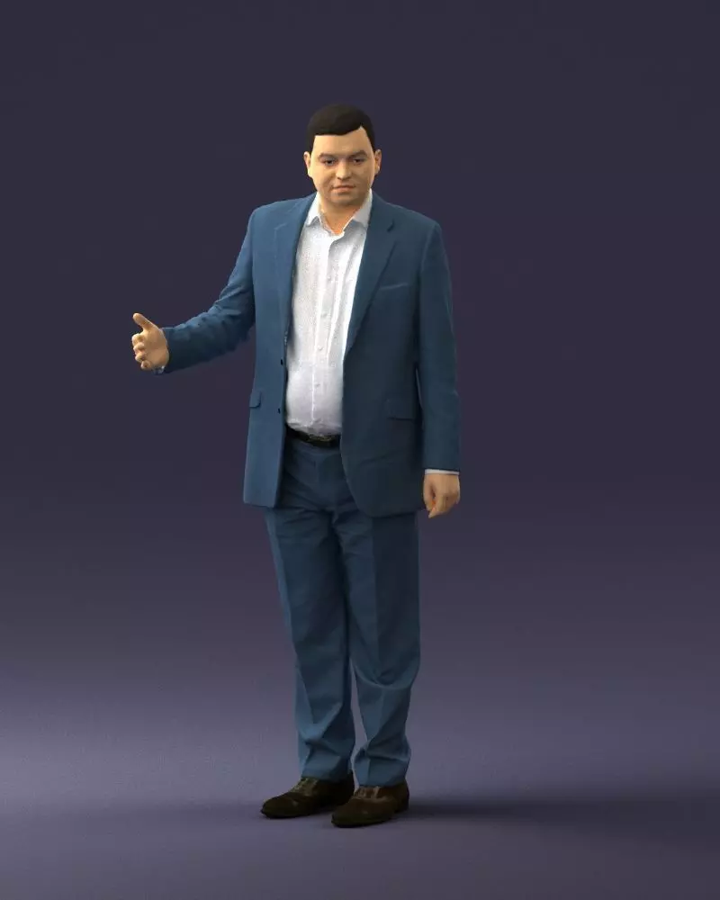 000599 Business Man Presenting Pose 3D Print Ready 3D print model