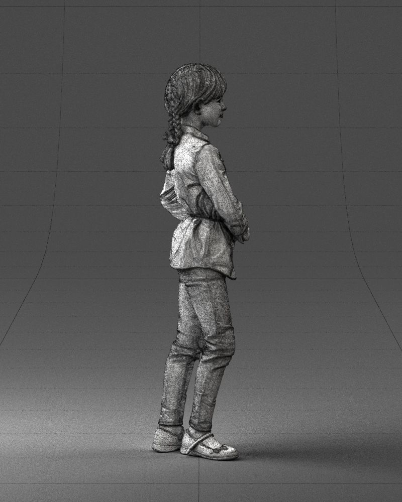 The girl in the red jacket 0258 3D Print Ready 3D print model_14