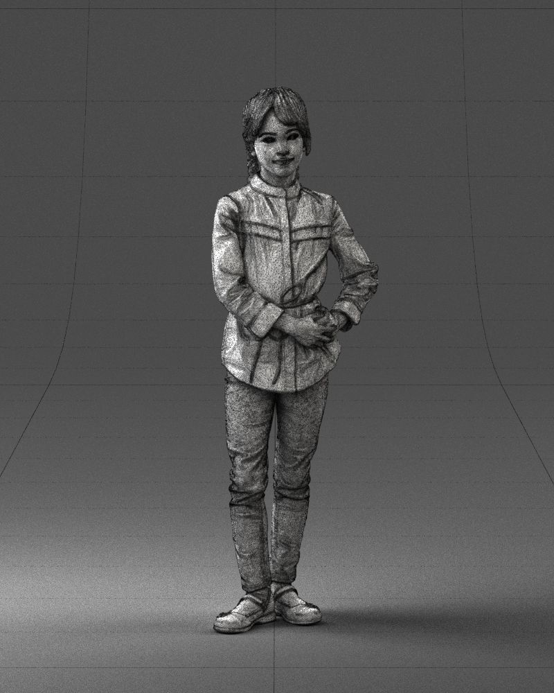 The girl in the red jacket 0258 3D Print Ready 3D print model_5