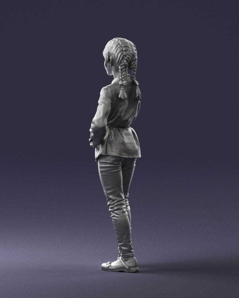 The girl in the red jacket 0258 3D Print Ready 3D print model_22