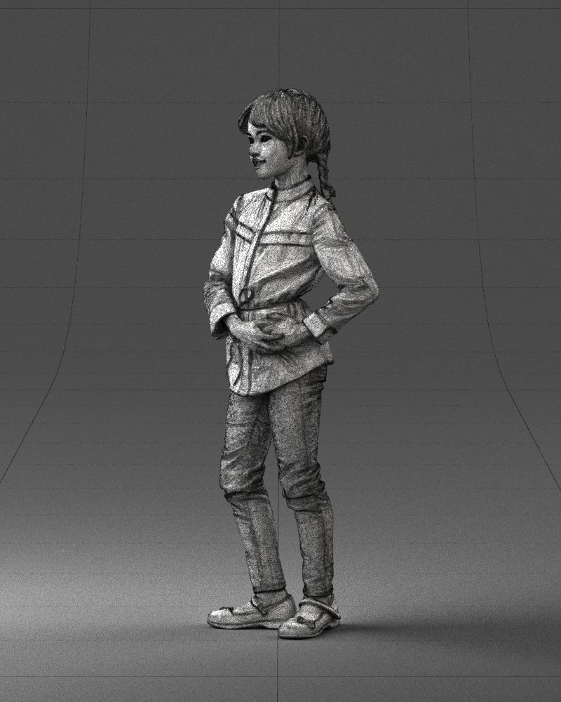The girl in the red jacket 0258 3D Print Ready 3D print model_29
