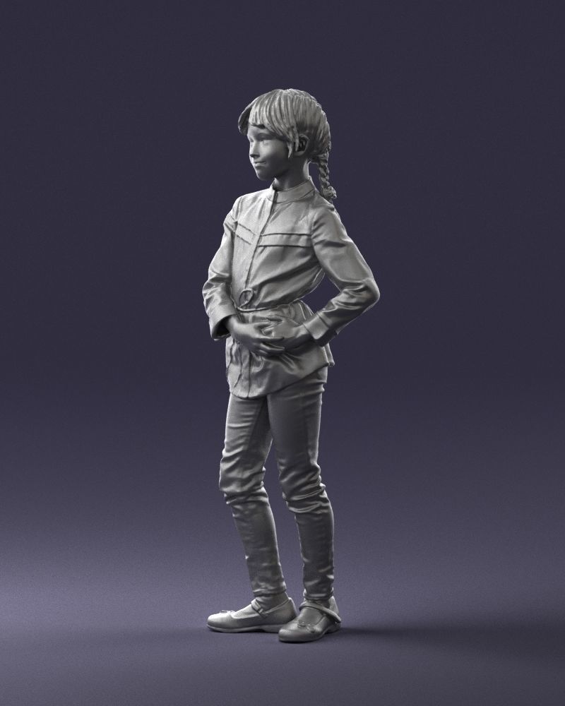 The girl in the red jacket 0258 3D Print Ready 3D print model_28