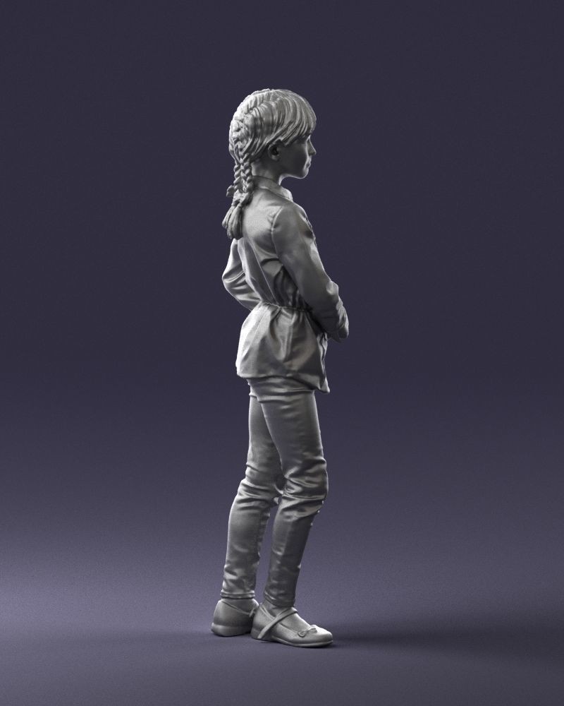 The girl in the red jacket 0258 3D Print Ready 3D print model_13
