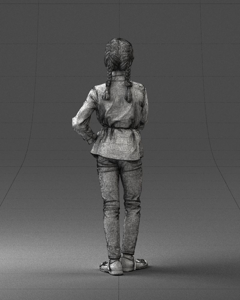The girl in the red jacket 0258 3D Print Ready 3D print model_20