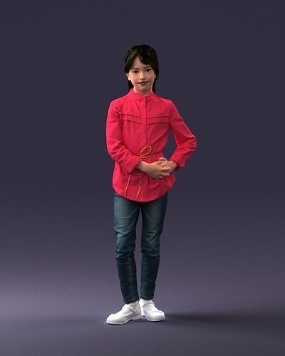 The girl in the red jacket 0258 3D Print Ready 3D print model