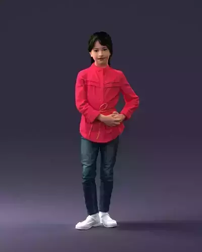 The girl in the red jacket 0258 3D Print Ready 3D print model