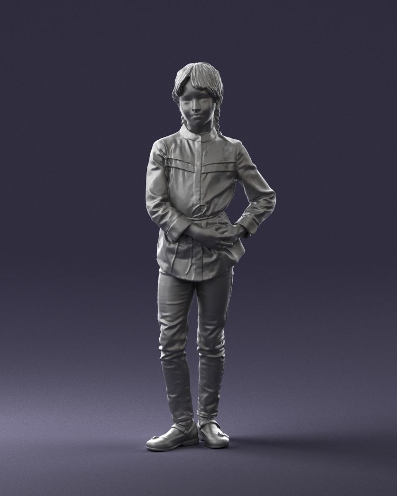 The girl in the red jacket 0258 3D Print Ready 3D print model_34