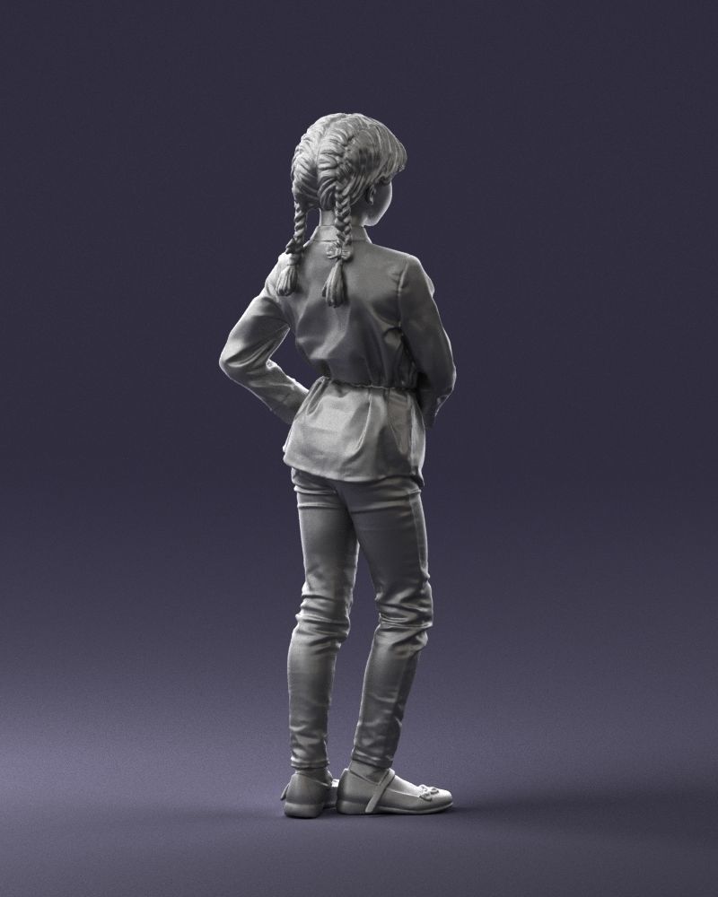 The girl in the red jacket 0258 3D Print Ready 3D print model_16