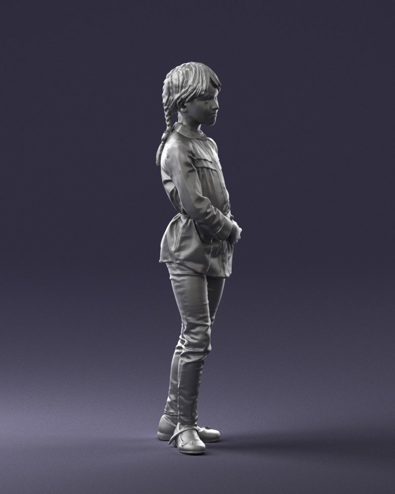 The girl in the red jacket 0258 3D Print Ready 3D print model_10