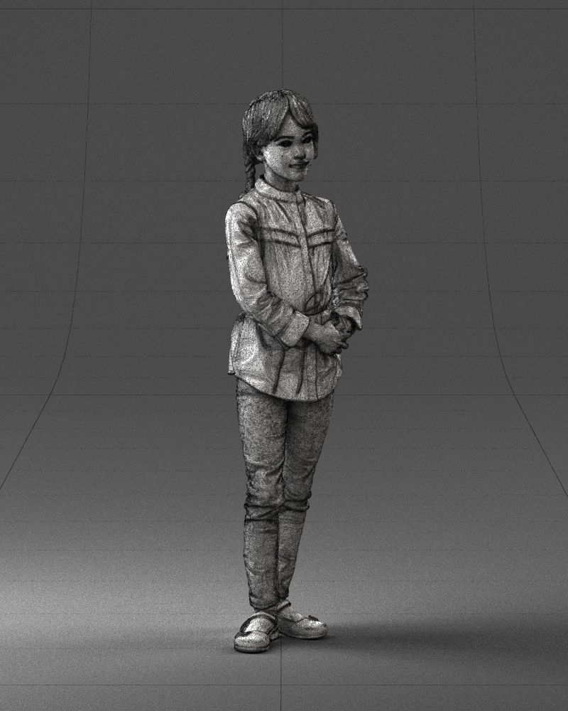 The girl in the red jacket 0258 3D Print Ready 3D print model_8