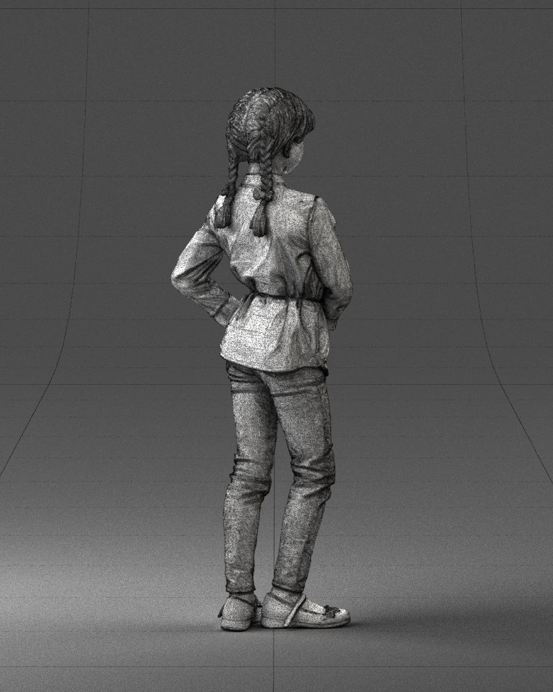 The girl in the red jacket 0258 3D Print Ready 3D print model_17