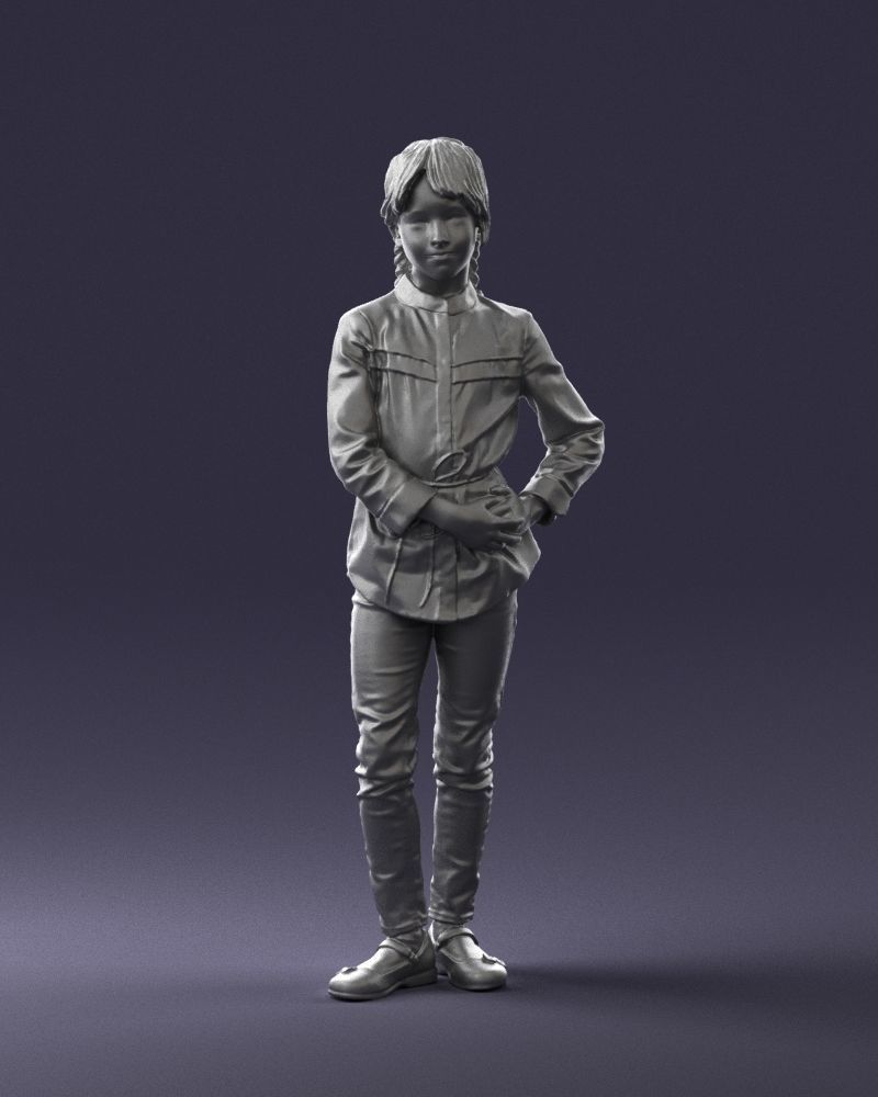 The girl in the red jacket 0258 3D Print Ready 3D print model_37