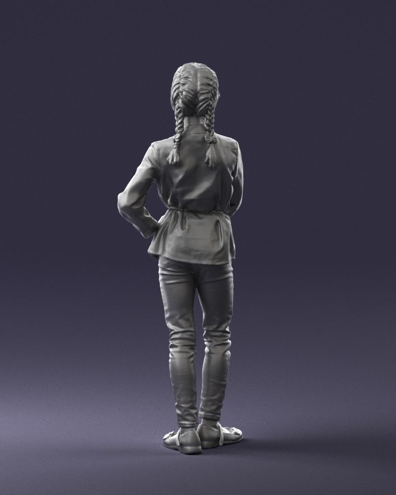 The girl in the red jacket 0258 3D Print Ready 3D print model_19