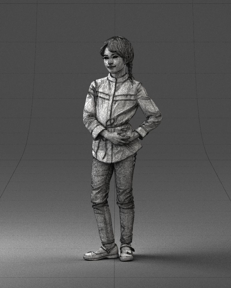 The girl in the red jacket 0258 3D Print Ready 3D print model_32