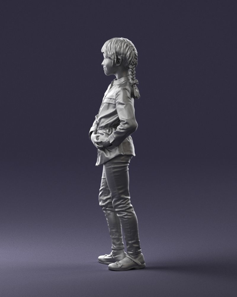 The girl in the red jacket 0258 3D Print Ready 3D print model_25