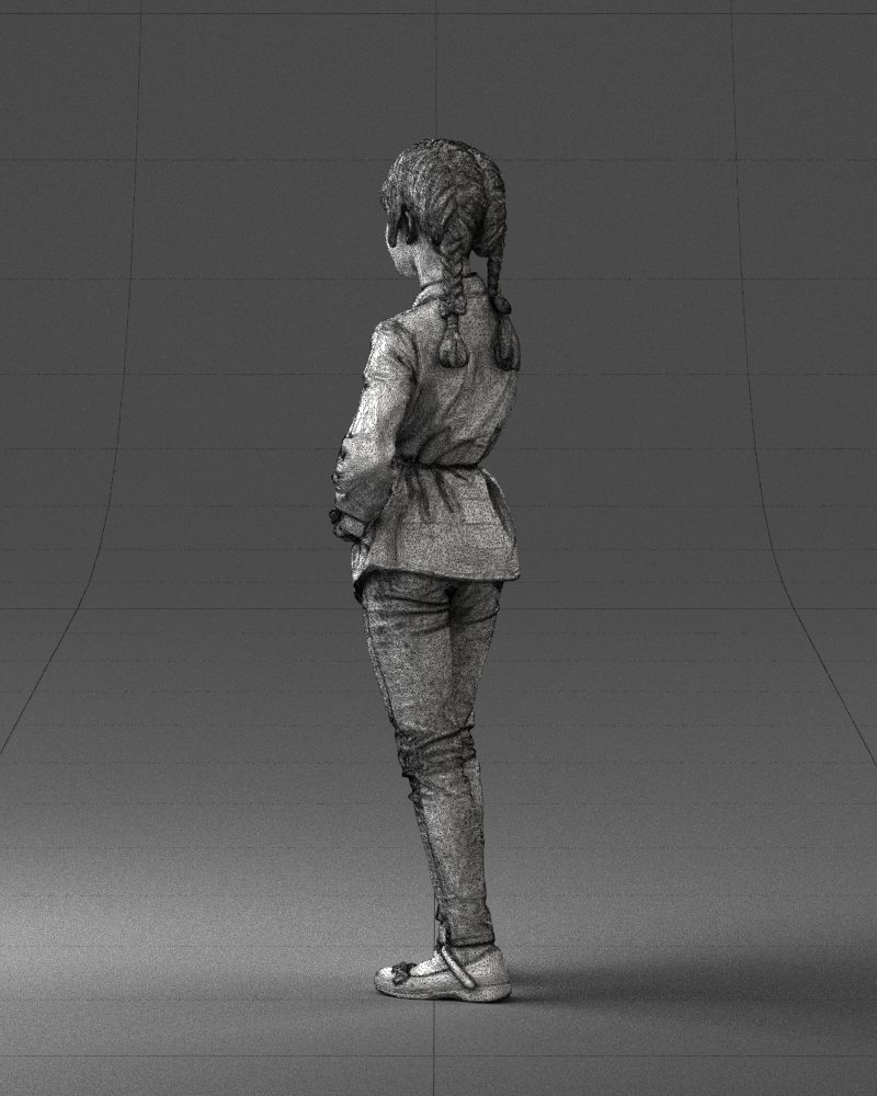 The girl in the red jacket 0258 3D Print Ready 3D print model_23