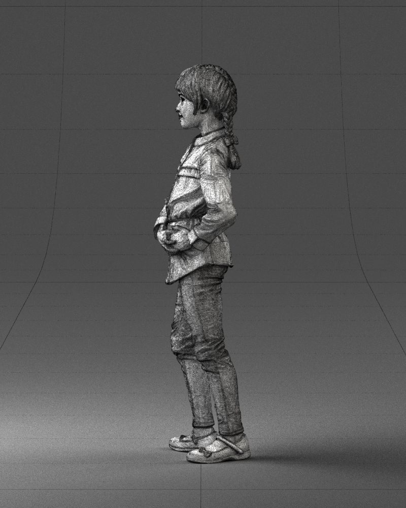 The girl in the red jacket 0258 3D Print Ready 3D print model_26