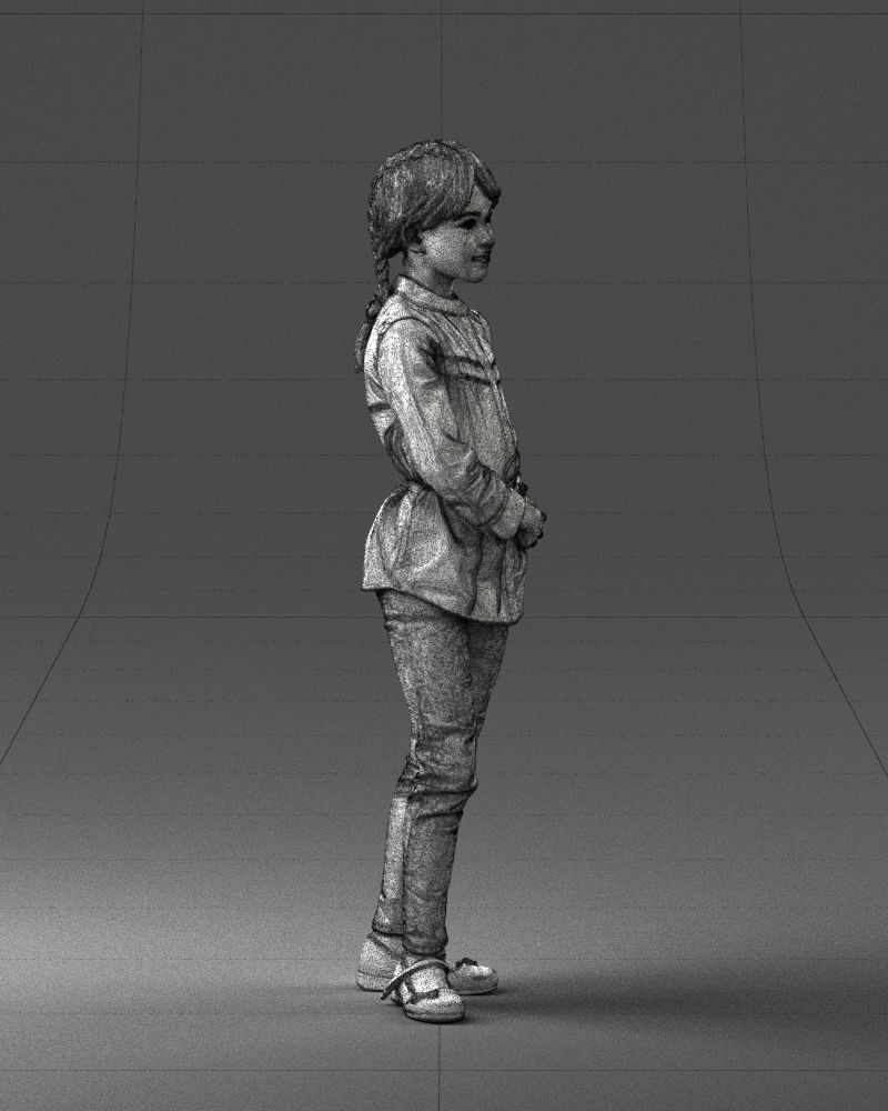 The girl in the red jacket 0258 3D Print Ready 3D print model_11