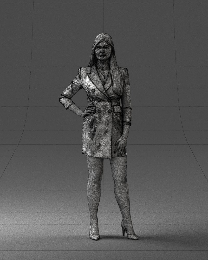 000278 Female Model in Black Business Dress 0708 3dp 3D print model_36