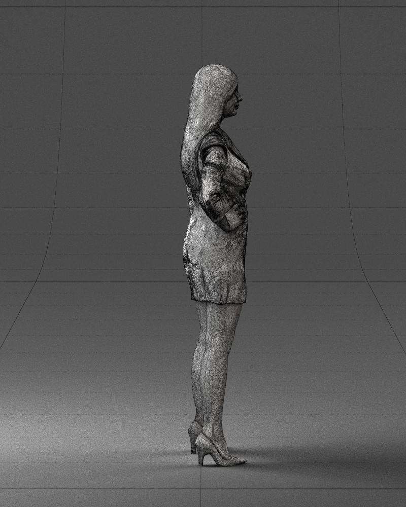 000278 Female Model in Black Business Dress 0708 3dp 3D print model_15