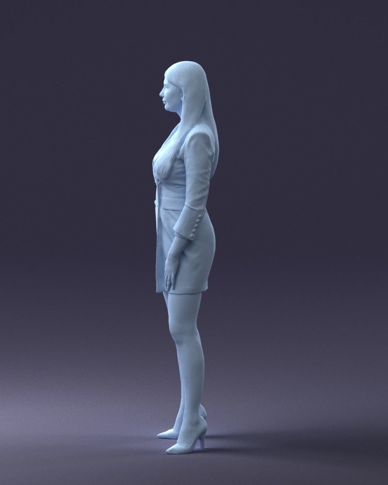 000278 Female Model in Black Business Dress 0708 3dp 3D print model_26