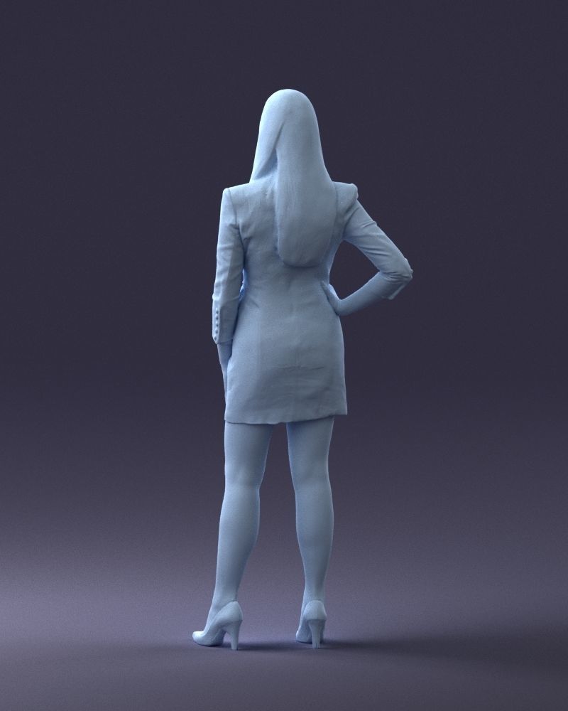 000278 Female Model in Black Business Dress 0708 3dp 3D print model_20