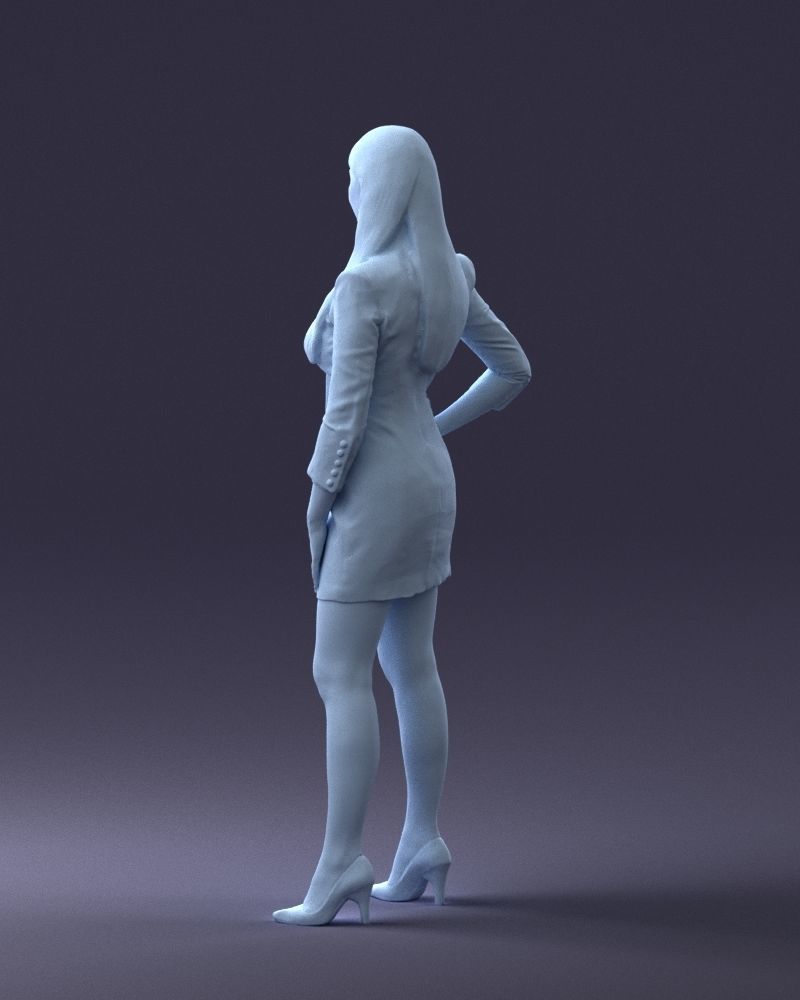 000278 Female Model in Black Business Dress 0708 3dp 3D print model_23