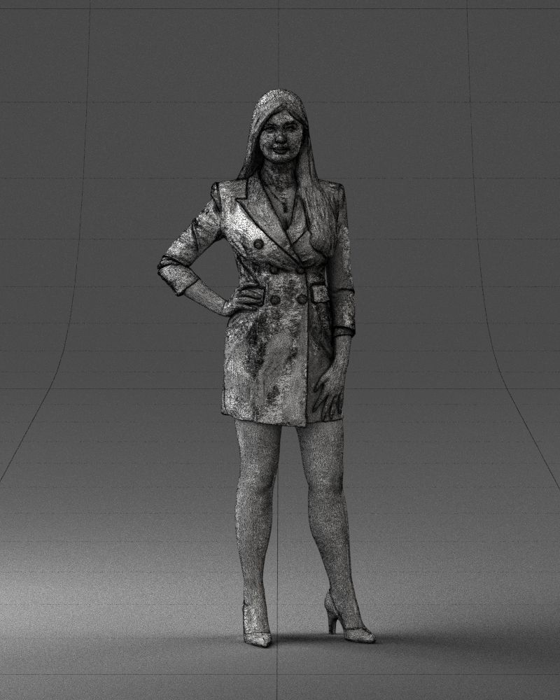 000278 Female Model in Black Business Dress 0708 3dp 3D print model_39