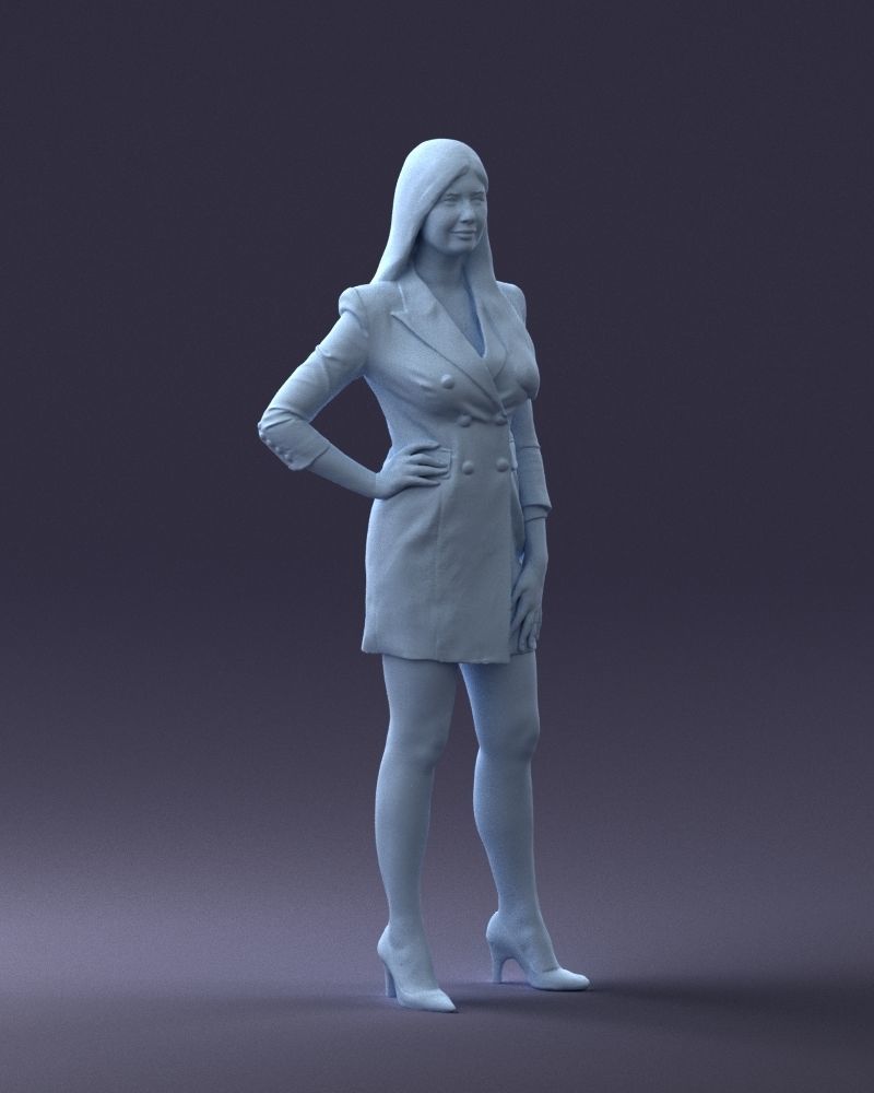 000278 Female Model in Black Business Dress 0708 3dp 3D print model_8